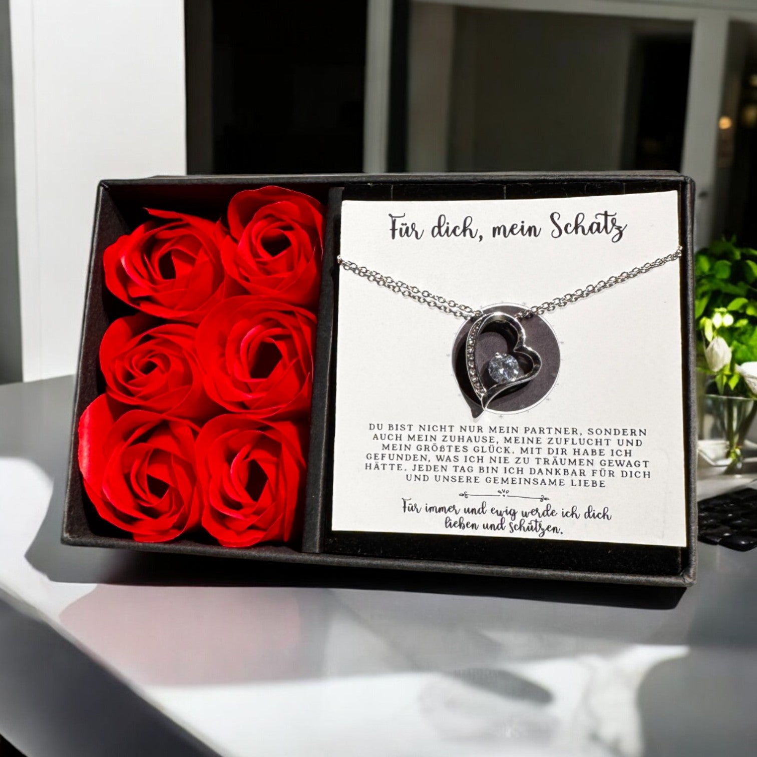 An meine große Liebe - Ich liebe dich über alles (weißgold plattiert) C0053-e