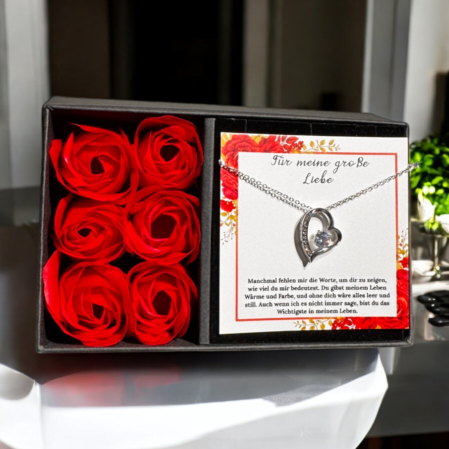 An meine große Liebe - Ich liebe dich über alles (weißgold plattiert) C0052-e