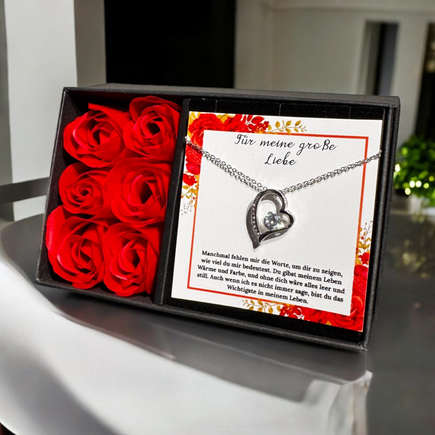 An meine große Liebe - Ich liebe dich über alles (weißgold plattiert) C0052-e