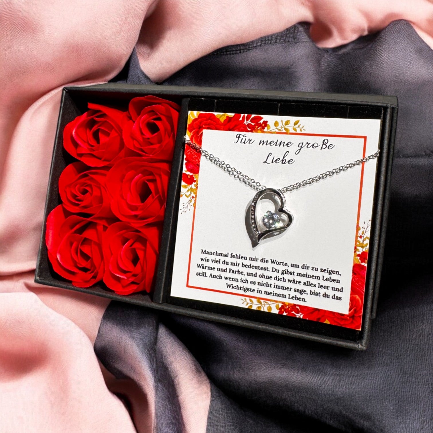 An meine große Liebe - Ich liebe dich über alles (weißgold plattiert) C0052-e