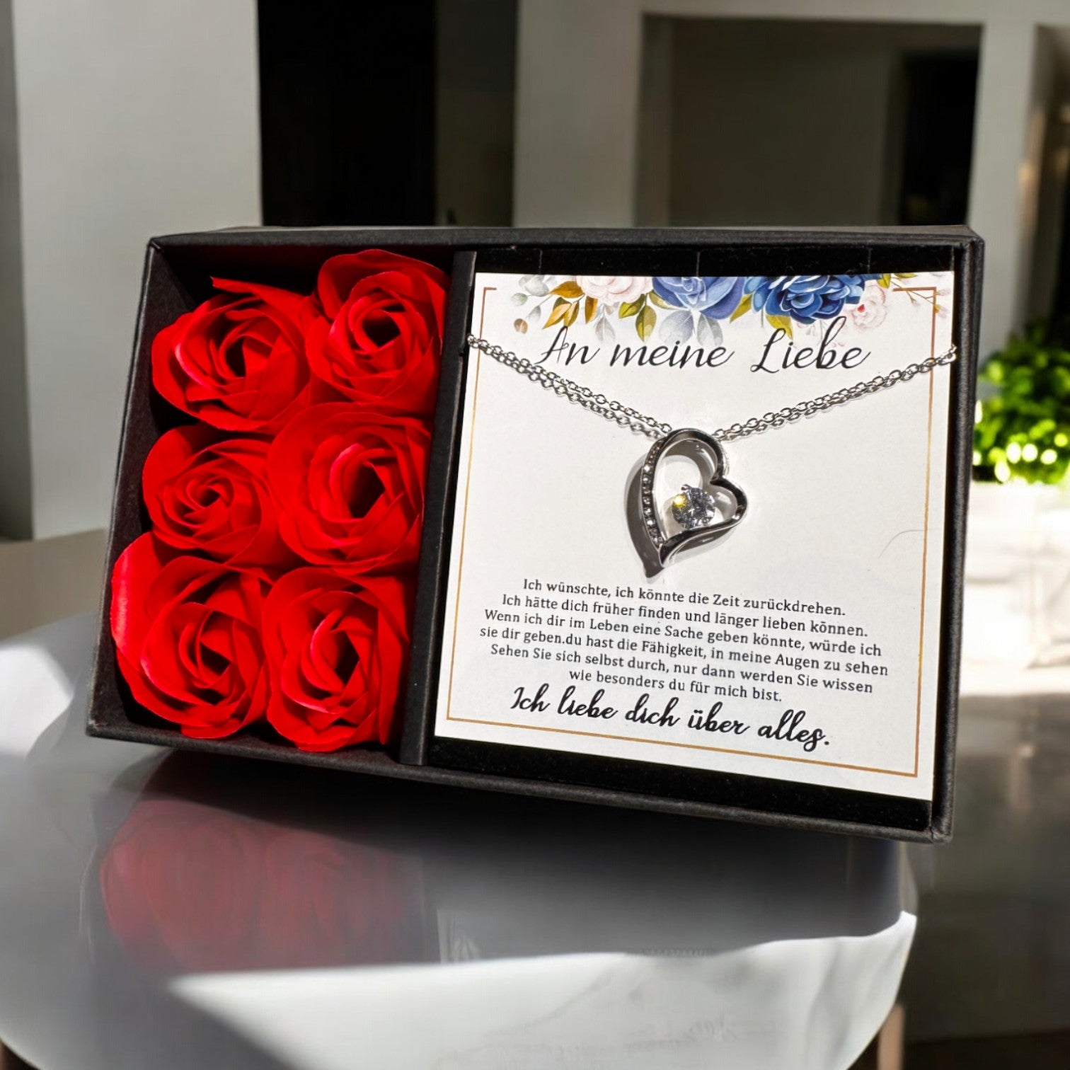An meine große Liebe - Ich liebe dich über alles (weißgold plattiert) C0048-e