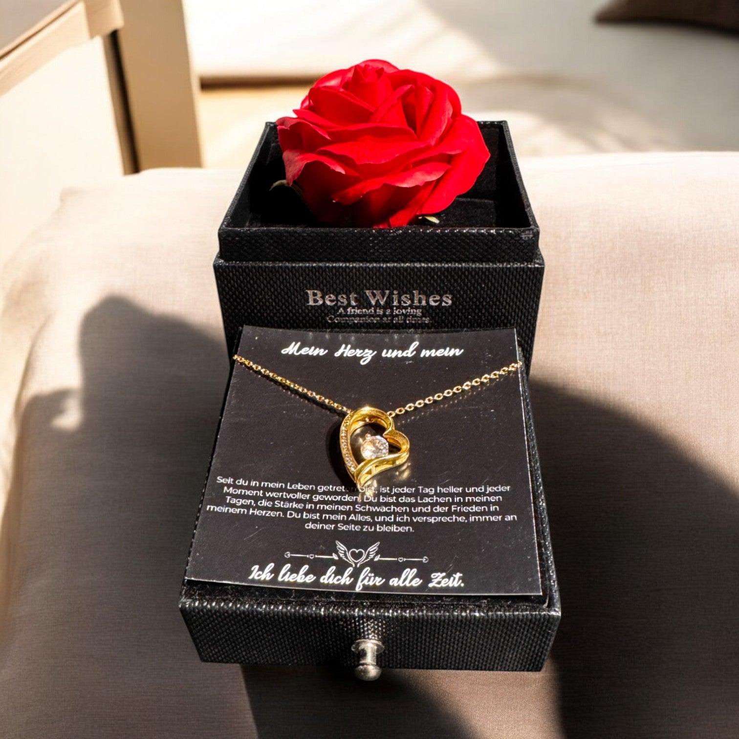 An meine große Liebe - Ich liebe dich über alles (vergoldet) C0043-a