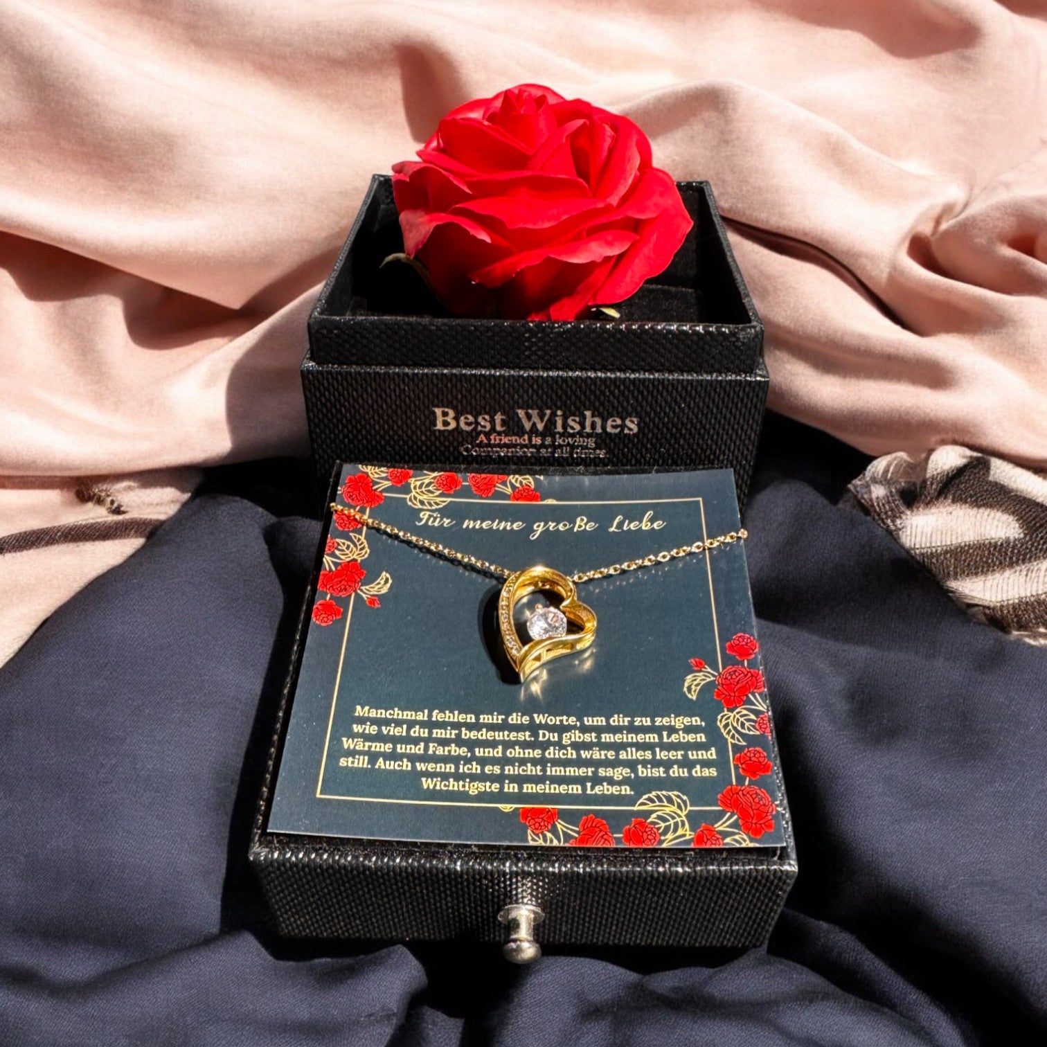 An meine große Liebe - Ich liebe dich über alles (vergoldet) C0044-a