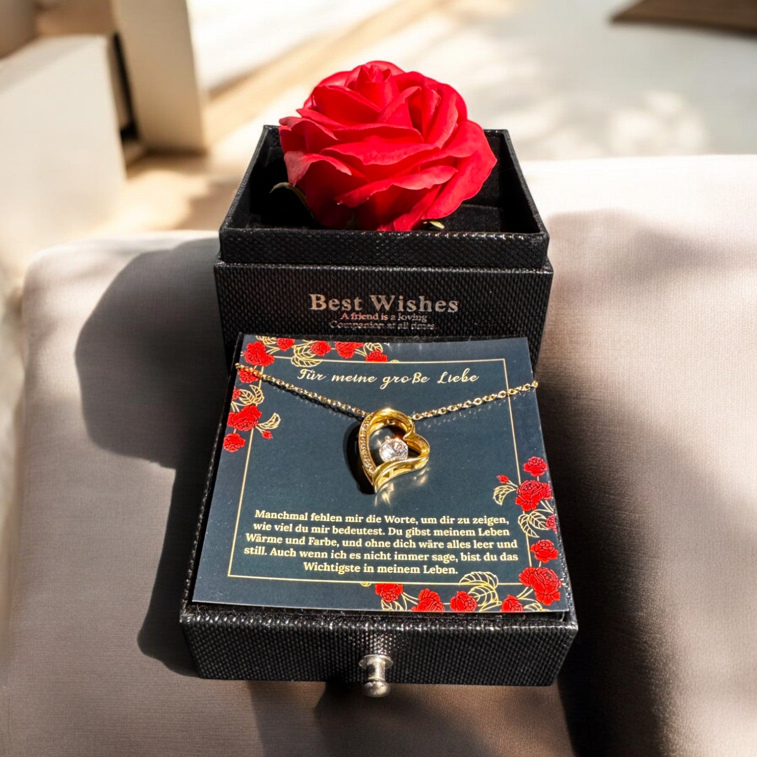 An meine große Liebe - Ich liebe dich über alles (vergoldet) C0044-a