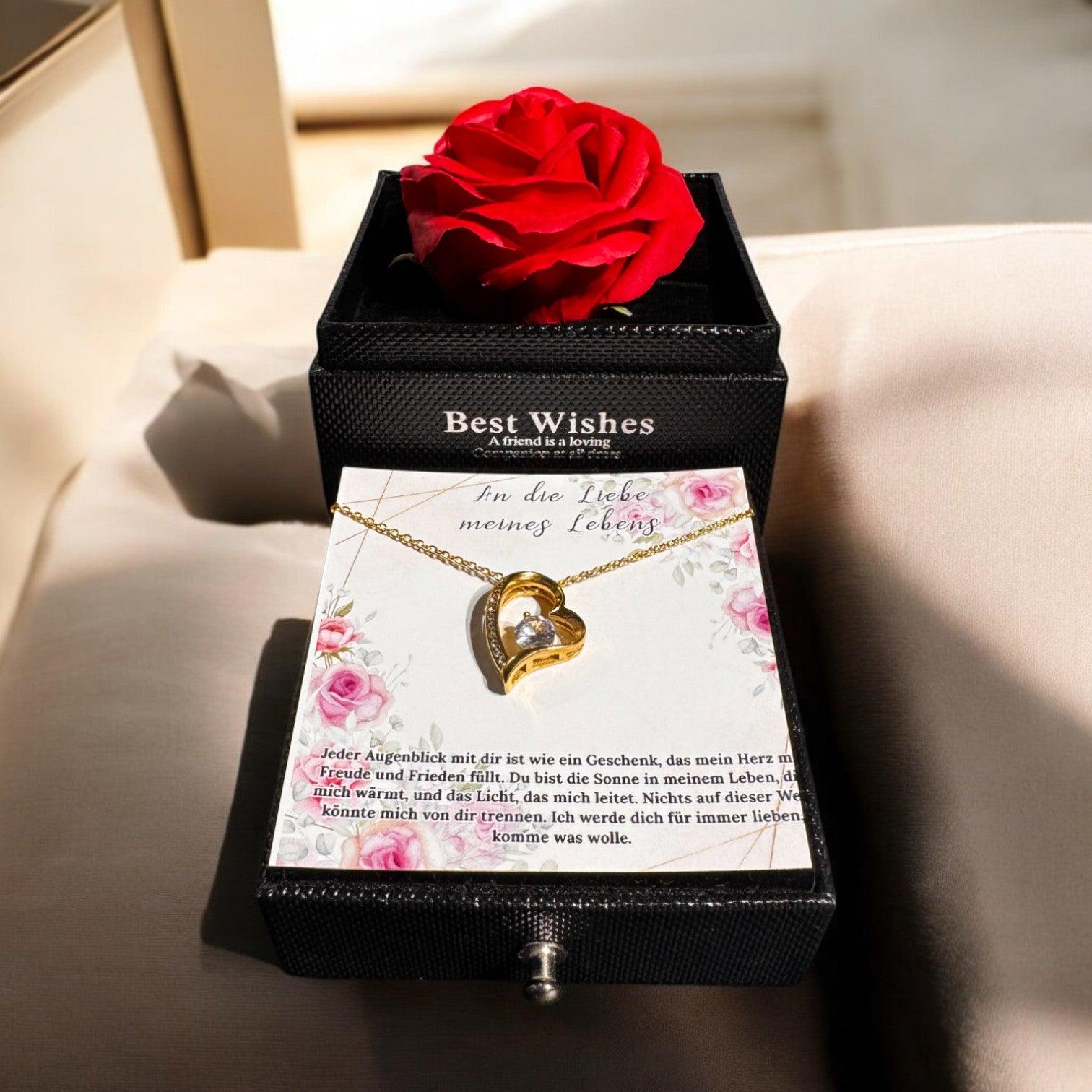 An meine große Liebe - Ich liebe dich über alles (vergoldet) C0045-a