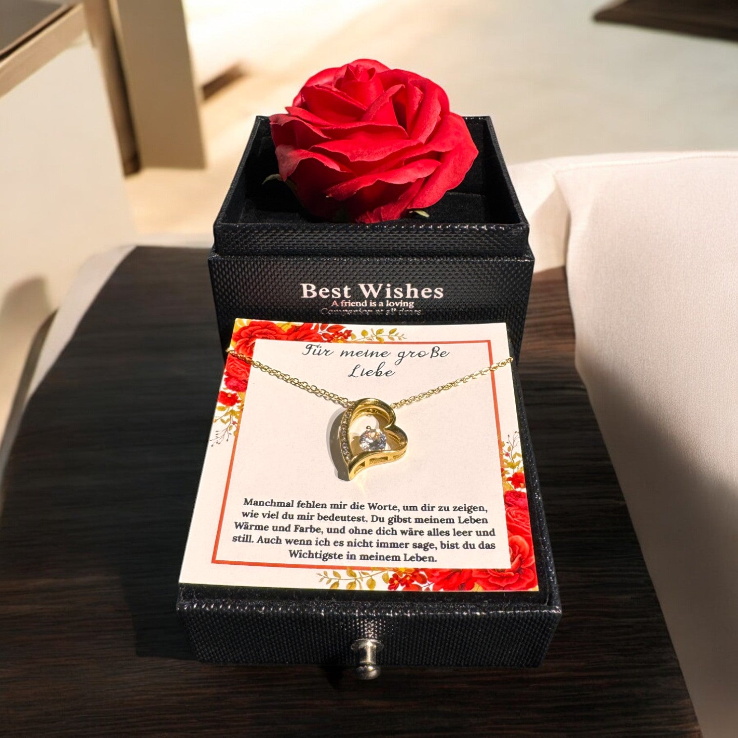 An meine große Liebe - Ich liebe dich über alles (vergoldet) C0046-a