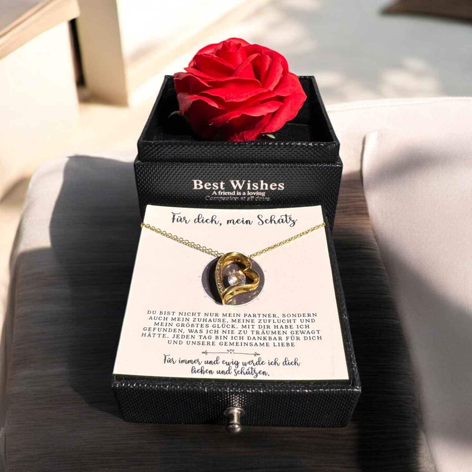 An meine große Liebe - Ich liebe dich über alles (vergoldet) C0047-a