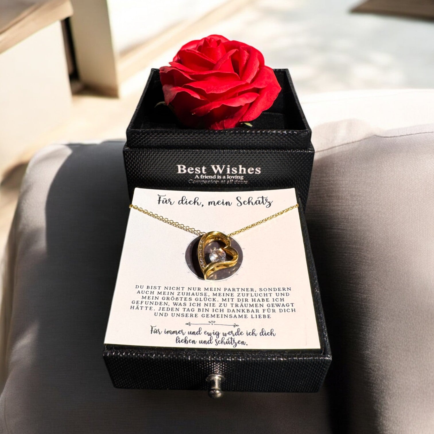 An meine große Liebe - Ich liebe dich über alles (vergoldet) C0047-a