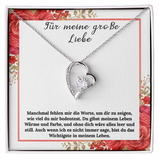 An meine große Liebe - Ich liebe dich über alles (weißgold plattiert) C0046-e