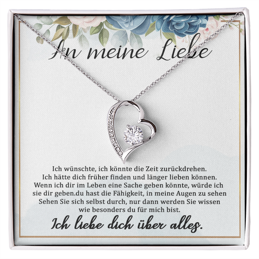 An meine große Liebe - Ich liebe dich über alles (weißgold plattiert) C0042-e