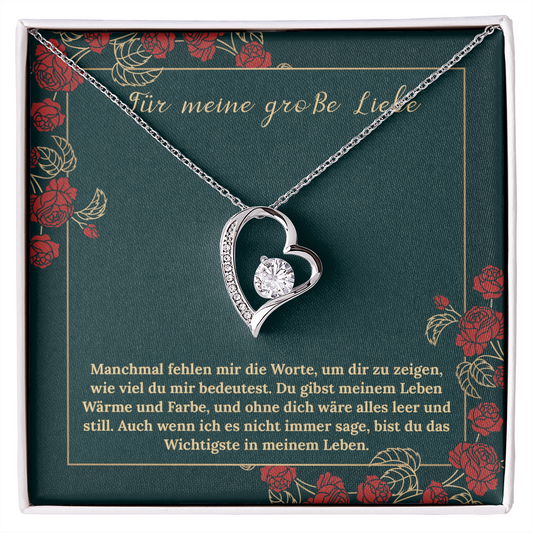 An meine große Liebe - Ich liebe dich über alles (weißgold plattiert) C0044-e