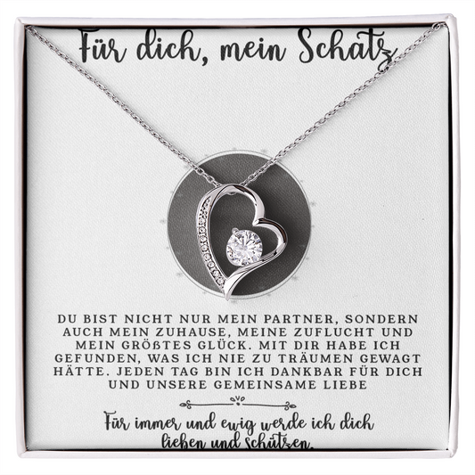 An meine große Liebe - Ich liebe dich über alles (weißgold plattiert) C0047-e